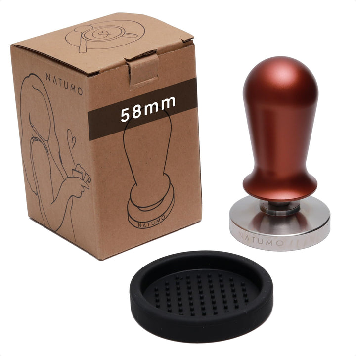 NATUMO Espresso Tamper 58mm, druckregulierend (15kg / 35lbs), Siebträger Zubehör, Kaffe Tamper Set m