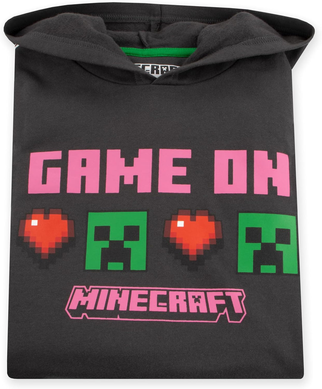 Minecraft Pullover Mädchen | Creeper Kinder Pullover | Kapuzenpullover Für Mädchen 146 Grau, 146 Gra