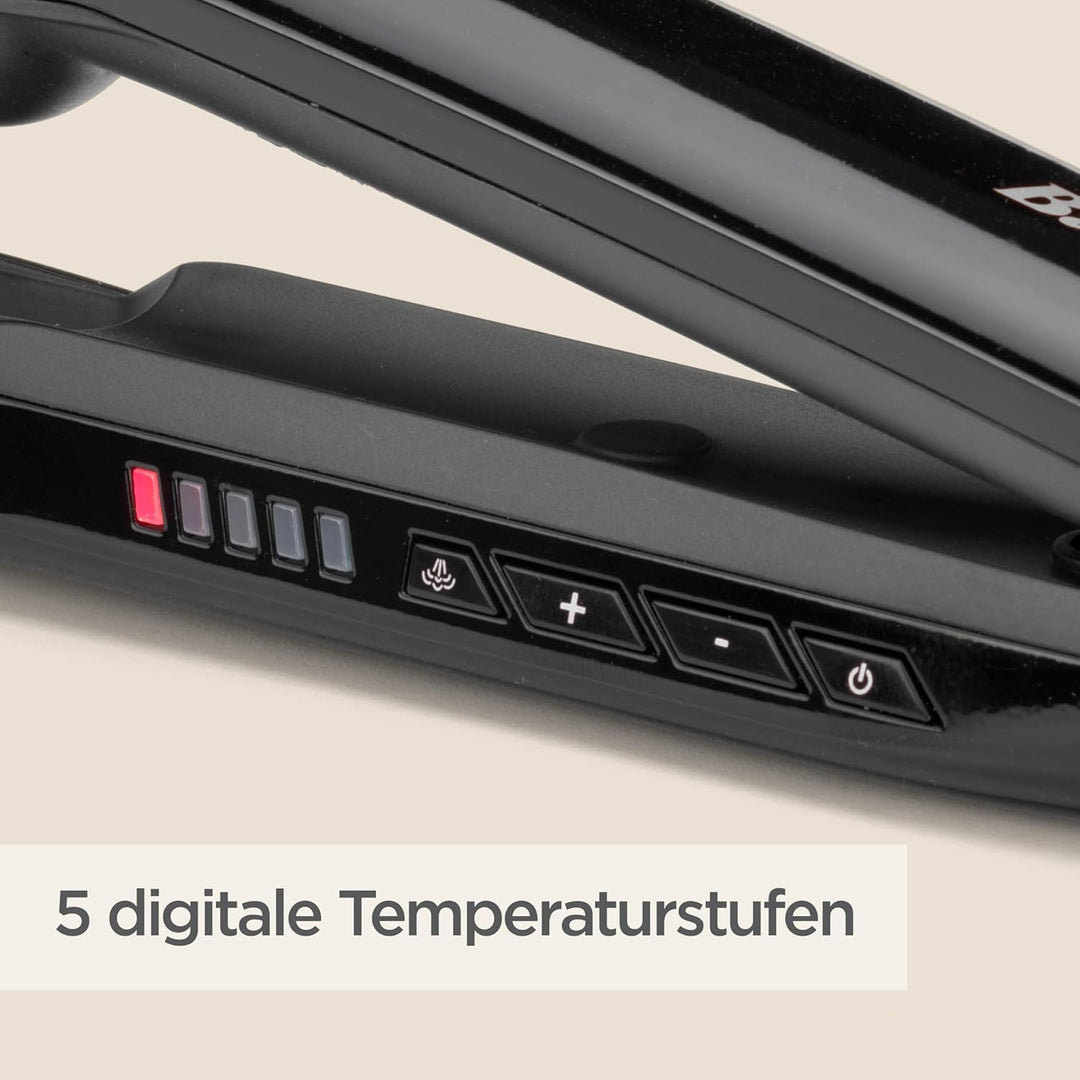 BaByliss Steam Shine Styler, 2-in-1 Dampfglätteisen, für müheloses Glätten oder leichte Locken, ST49