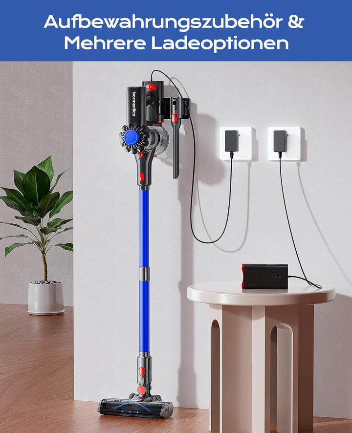 Akku Staubsauger Kabellos 50Mins/40KPA/450W, Akkustaubsauger mit Geen LED, Kabelloser Staubsauger mi