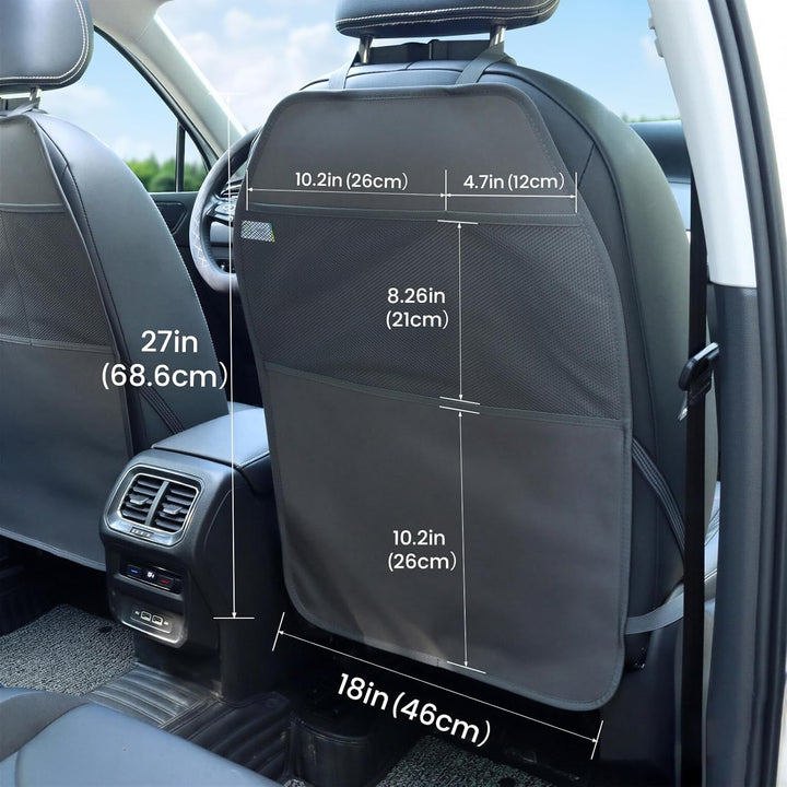 Viaviat Set mit 2 extra grossen wasserfesten Autositz-Schutzmatten mit 2 Netztaschen zum Schutz vor