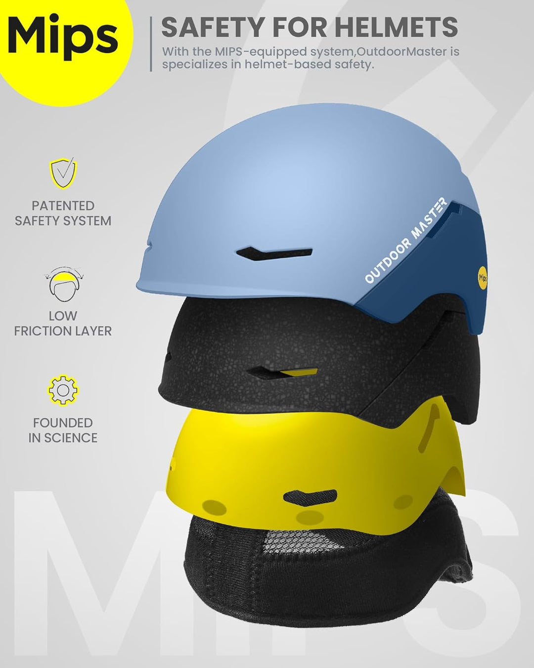 OutdoorMaster ELK MIPS Skihelm - Schneesporthelm Snowboardhelm für Männer Frauen & Jugend Blau Crash