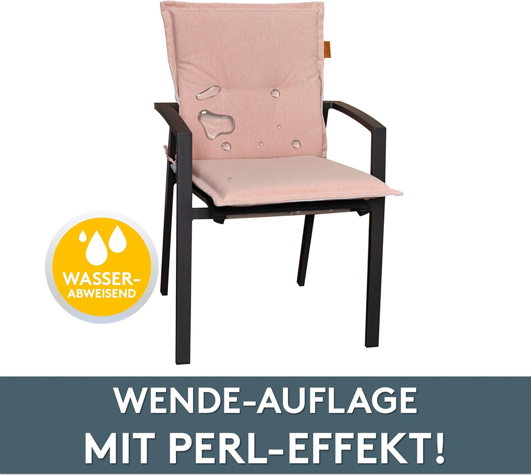 LILENO HOME Gartenstuhl Auflagen [1er Set - Niedriglehner] in Pfirsich - Bequeme Liegen als Sitzaufl