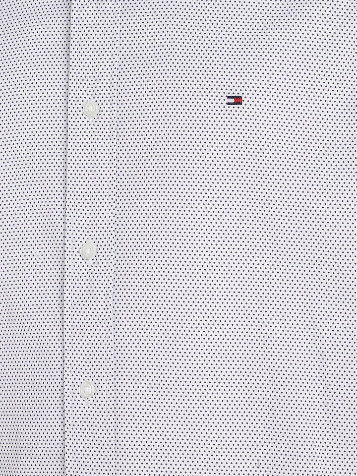 Tommy Hilfiger Herren Core Flex Mini Geo PRT Rf Shirt Freizeithemden S Weiss (White / Carbon Navy),