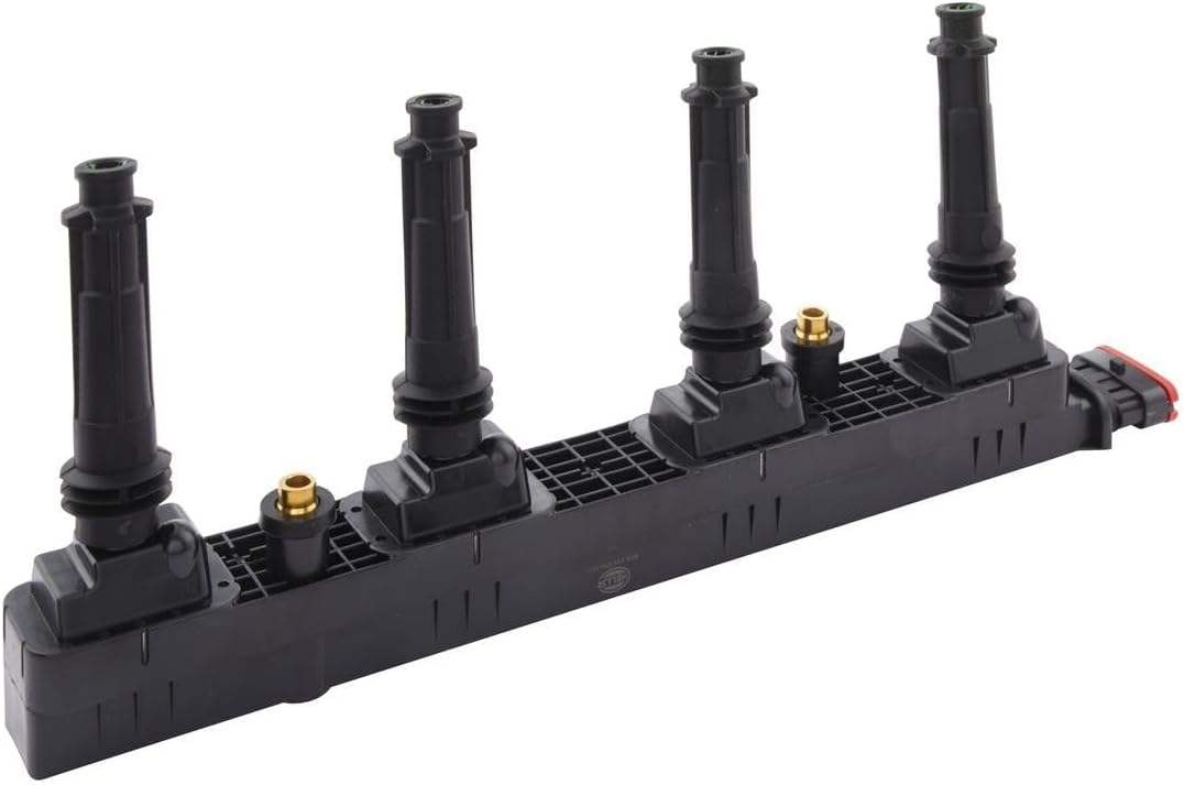 HELLA 5DA 358 000-331 Zündspule - 12V - 6-polig - inkl. Zündkerzenstecker - geschraubt