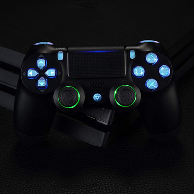 eXtremeRate Tasten für ps4 Knöpfe D-Pad Trigger Thumbsticks Buttons DTFS LED Kit kompatibel mit ps4