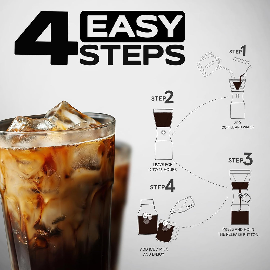 Asobu - Cold Brew Kaffeebereiter | Teebereiter to go mit Sieb schwarz, 50