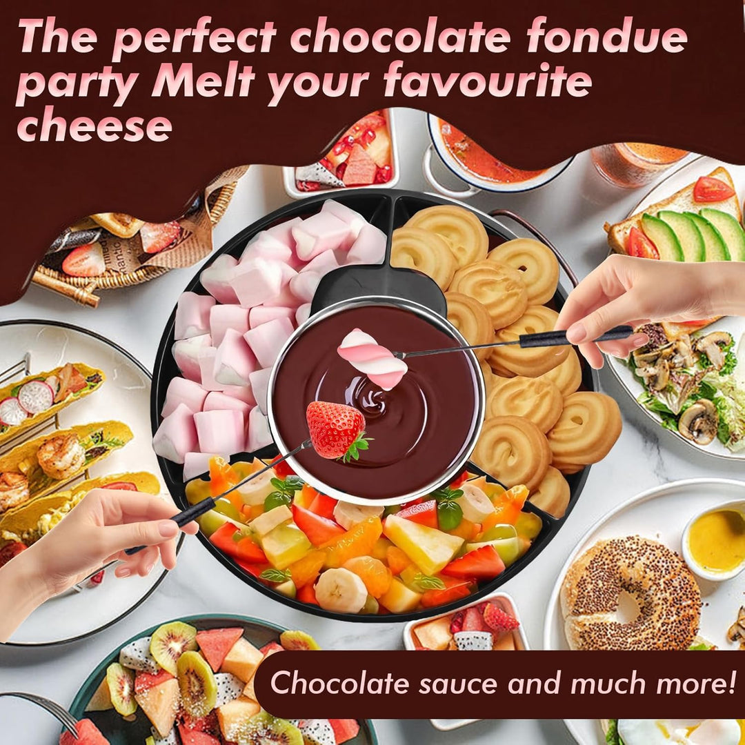 Chocolate Fondue Set 25 W 280ml,Elektrisches Schokoladen,Electric Fondue Pot with 2 Temperature Sett