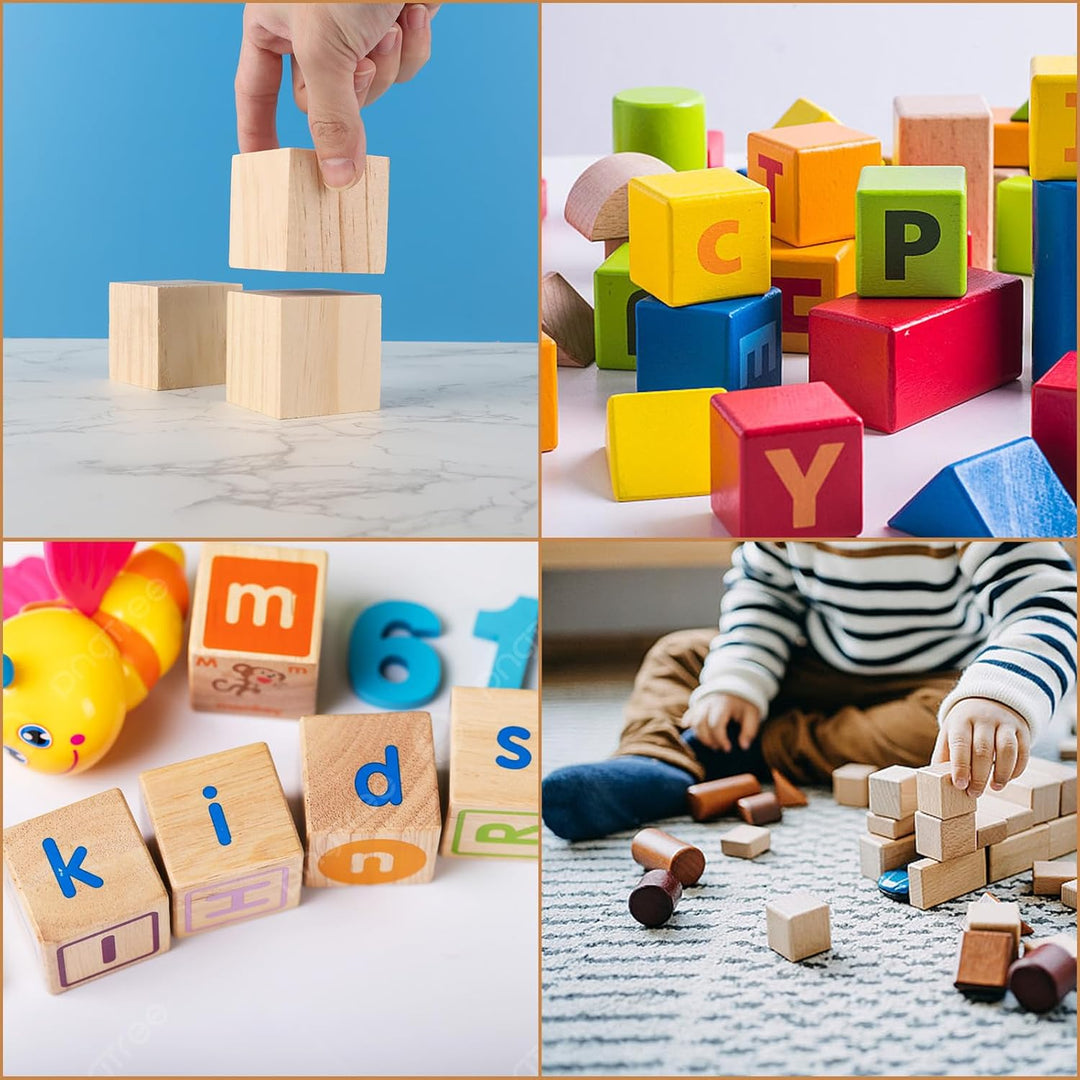 30 Stück Holzwürfel 5x5x5cm – Natur Holzklötzchen zum Basteln & Bemalen – Unbehandeltes Kiefernholz