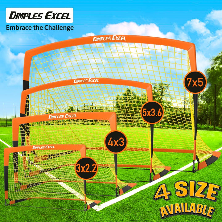 Dimples Excel Pop-Up Fussballtor – Faltbar für Kinder | 1er oder 2er Set in 120x90 / 152x110 / 213x1