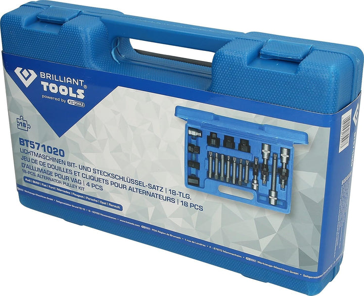 BRILLIANT TOOLS BT571020 Lichtmaschinen Bit- und Steckschlüssel-Satz, 18-tlg [Powered by KS TOOLS]