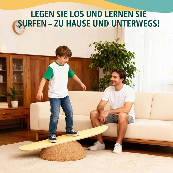 Nastopee Balance Board Kork Halbkugel,Pures Surf-Feeling &amp; Ganzkörpertraining,Halbkugel Balance Ball