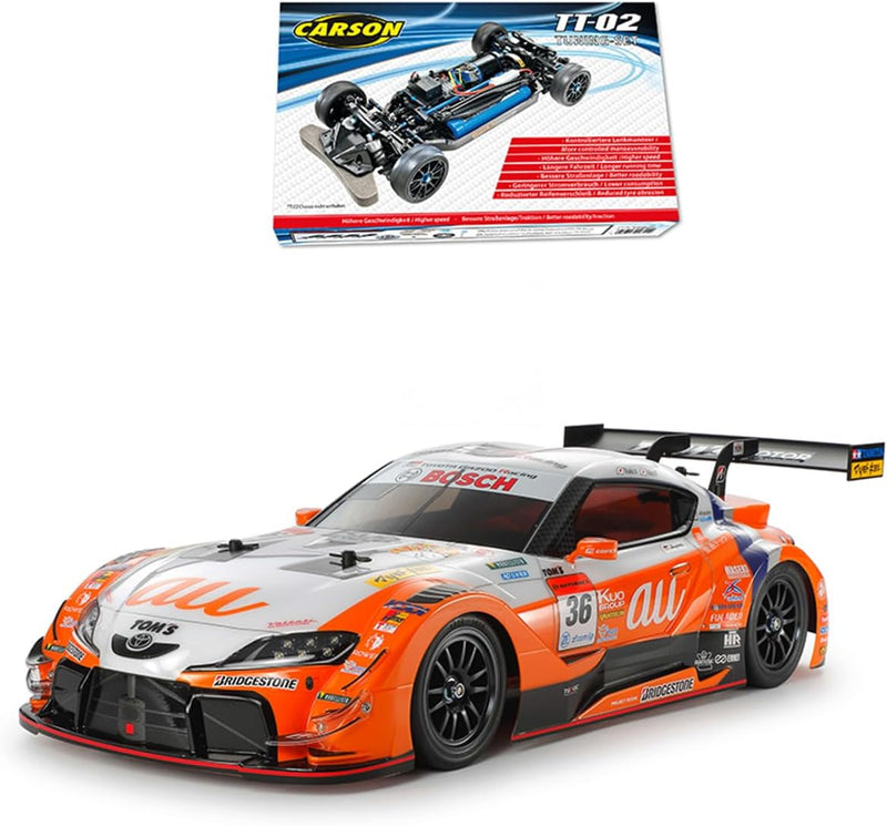 Tamiya 58703 1:10 RC au Tom´s GR Supra TT-02 Tuning-Set – ferngesteuertes Auto, RC Fahrzeug, Modellb