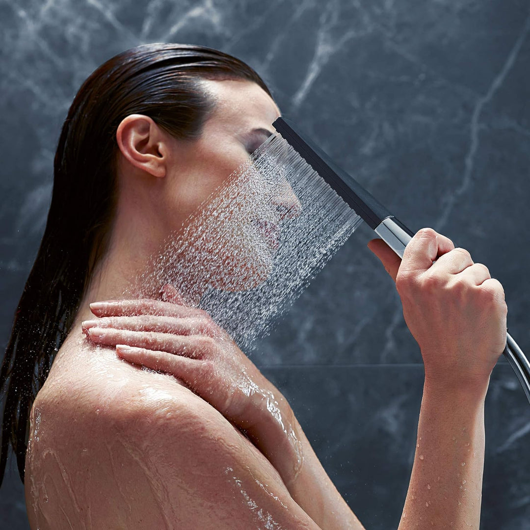 hansgrohe Brauseset Rainfinity 100mm (Duschkopf, Schlauch 125cm, Halter) Chrom Chrom Set mit Brauses
