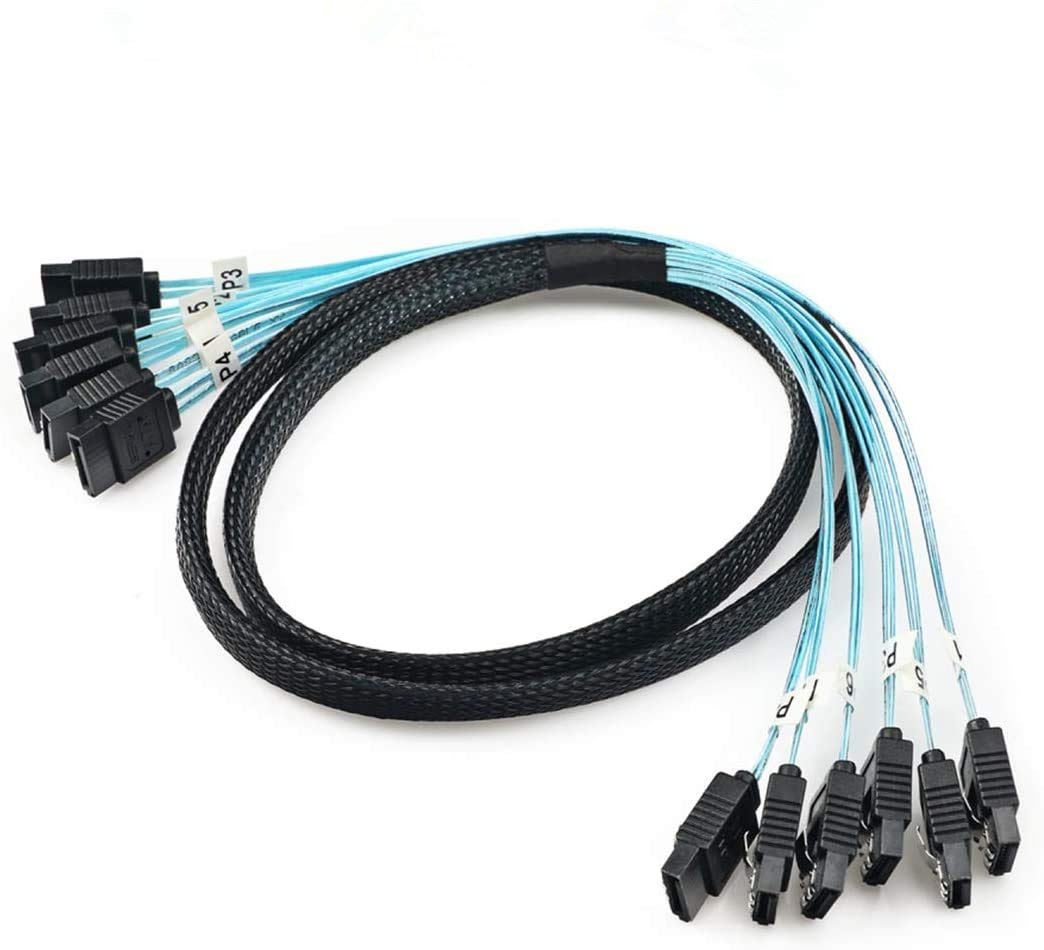 CABLEDECONN Sata 6 SATA Kabel High Speed 6Gbps 6 Teile/sata SAS Kabel Für Server 1M 6pcs/set, 6pcs/s