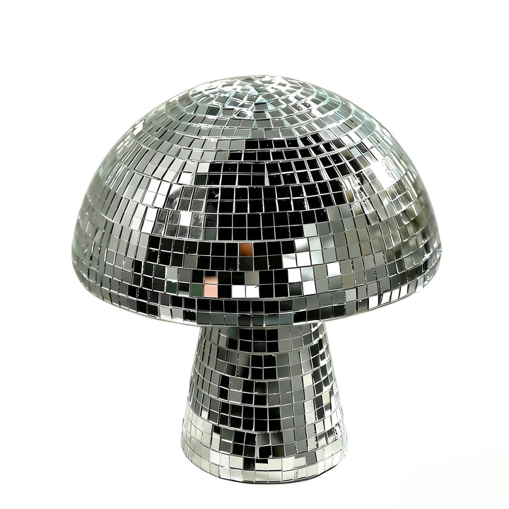 Morofme Discokugel Pilz, Silber Disco Pilz Deko, Spiegelkugel Discokugeln Deko, Glitzer Diskokugel B