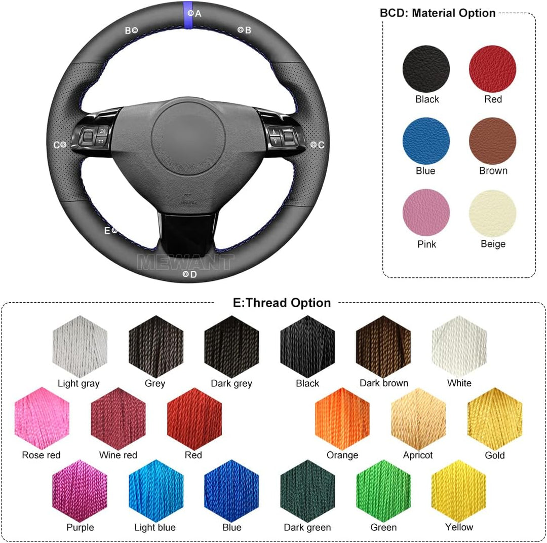 MEWANT Lenkradhülle für Opel Astra (H) / Signum/Vectra (C) aus Mikrofaser Leder Lenkradbezug per Han