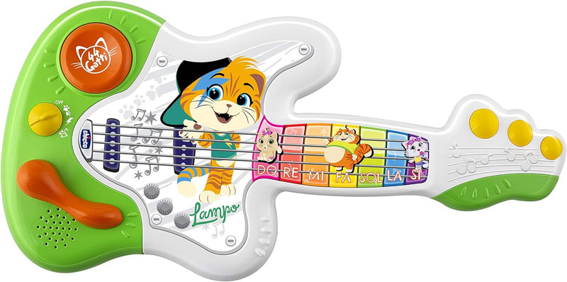 Chicco 44 CATS - Gitarre, Babys Musikspielzeug, Lernspielzeug Gitarre Babyspielzeug, Songs 6 Sounds