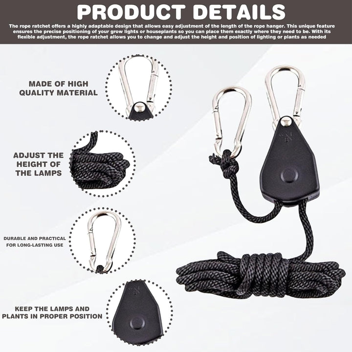 12 Stück Einstellbare Seil Seilhaken: 1/8 Zoll Ratchet Hanger, Seilratsche mit Haken Rope, Seilzugra