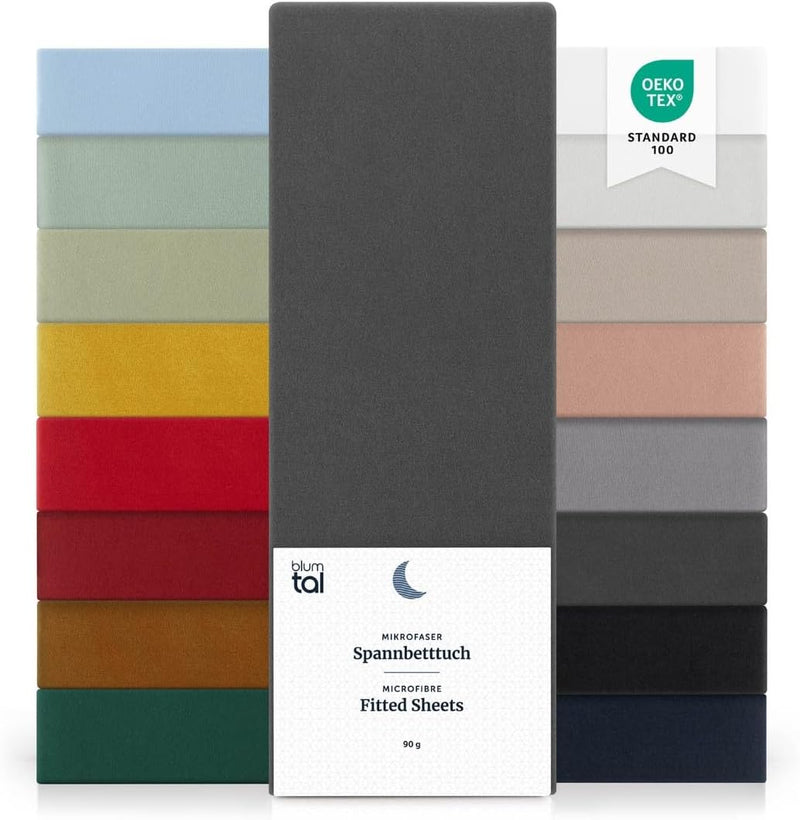 Blumtal® Spannbettlaken 150x200 cm 2er Set- Bettlaken 150x200 aus Microfaser - Oekotex zertifizierte