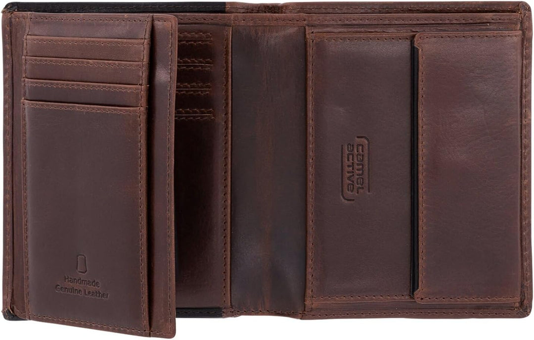 camel active bags Cruise Herren Geldbörse RFID Querformat Leder Mittelgross Schwarz 10x1,5x12 Brown,