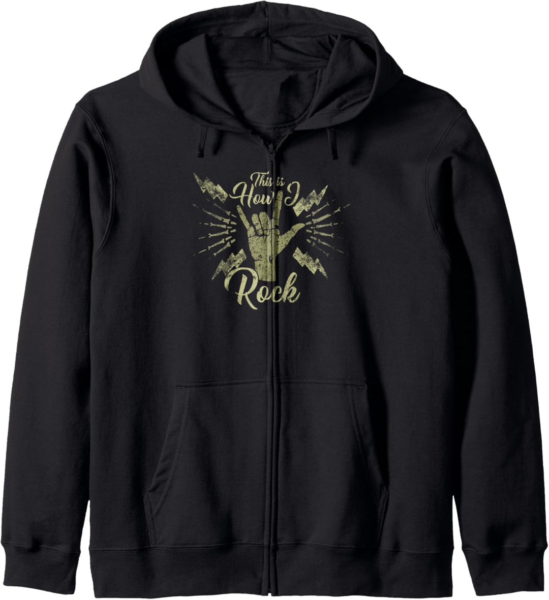 Rock Gitarren Spieler Rockmusik Vintage Rock and Roll Kapuzenjacke