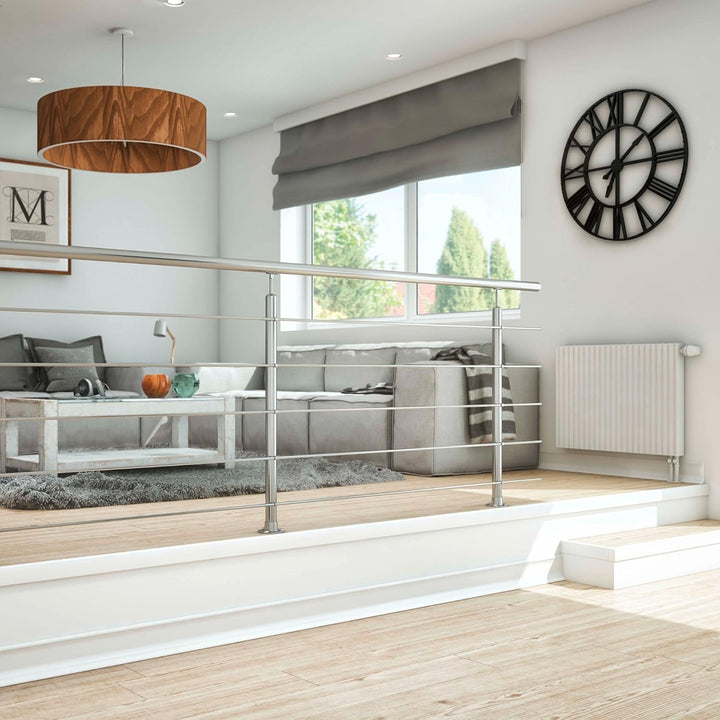 DOLLE Geländer Edelstahl Bodenmontage | Länge 1,5 m; Höhe 1 m | witterungsbeständig | für Treppe, Ba