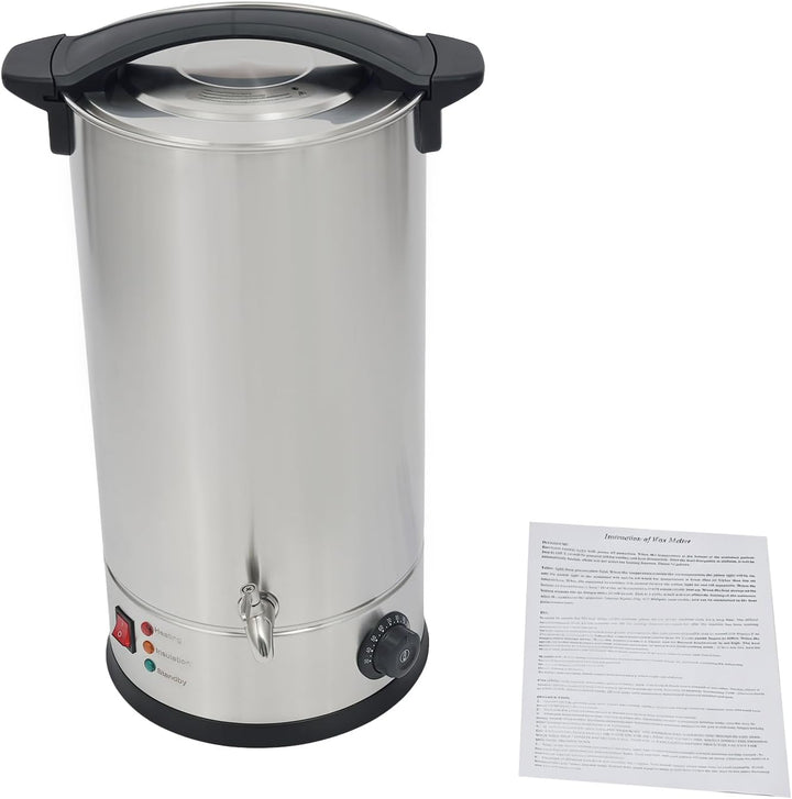 Kazafa 1800W 220V 15L Elektrischer Wachsschmelztopf mit Wasserhahn, Griffe | Automatische Abschaltfu