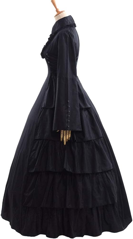 GRACEART Damen Gothic Viktorianisches Kleid Renaissance Maxi Kostüm (XL), XL