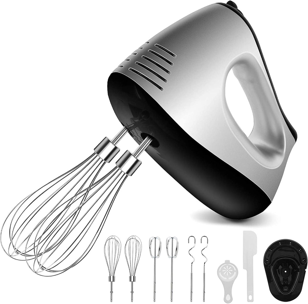 NWOUIIAY Handmixer Elektrisch 500W Handrührer 5 Drehzahl Turbinenfunktion Handrührgerät mit 2 Mixer,
