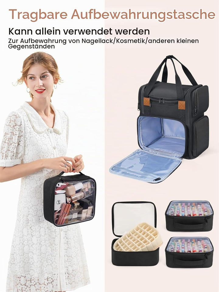 Deciniee Nagellack Aufbewahrung Tasche: Gross Nagellack Organizer Tasche für 84 Flaschen Nagellack u