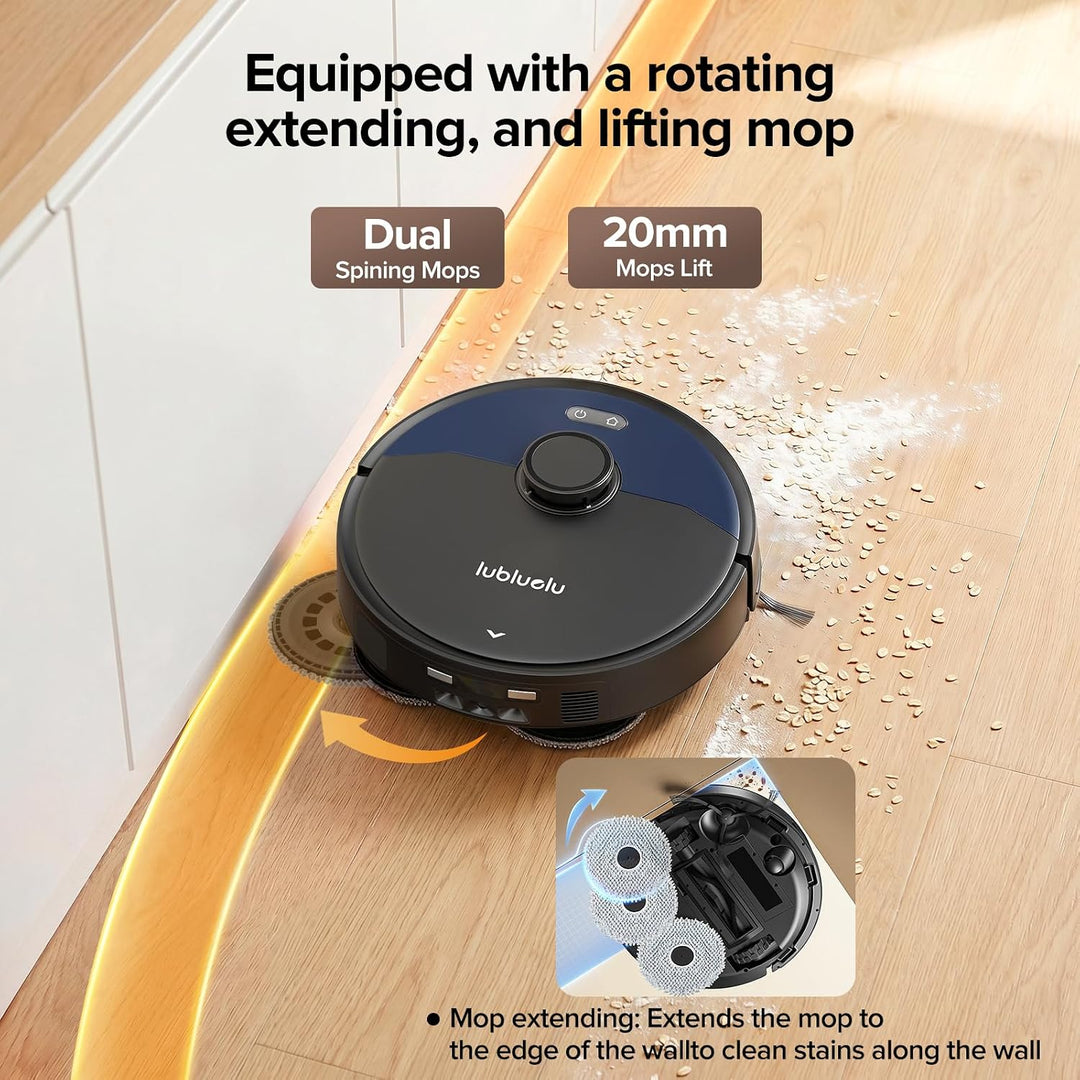 Lubluelu S1000 Robotic Vacuum Cleaner: 17500Pa Powerful Suction, 180 Minute Endurance, Auto Empty an