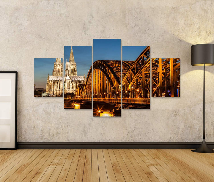 islandburner Bild auf Leinwand Hohenzollernbrücke Und Kölner Dom In Der Abenddämmerung Bilder Wandbi