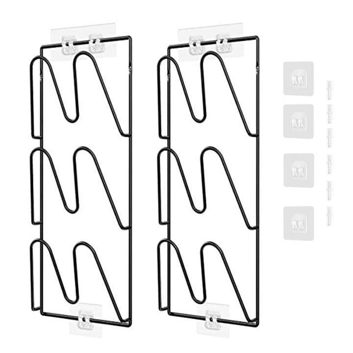 Aisny Topfdeckelhalter, Selbstklebender Topf- und Pfannendeckelhalter 3 Schlitzen, 2 Stück Topfdecke