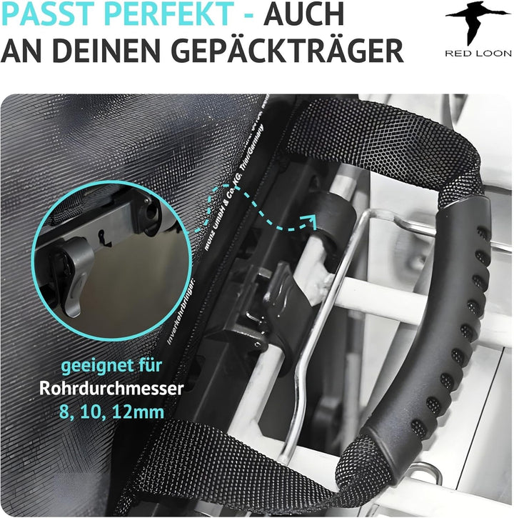 Red Loon 1 x robuste Fahrradtasche aus LKW-Plane – wasserdichte Packtasche für Gepäckträger in Orang