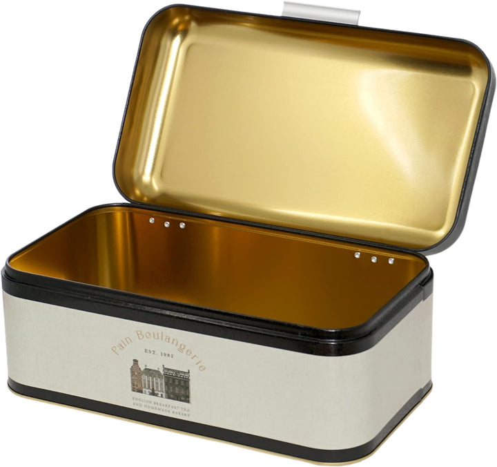 Lashuma Brotbox grau Backhaus für Küche, Brotaufbewahrung zum Frischhalten von Brot 36x21 cm, Backha