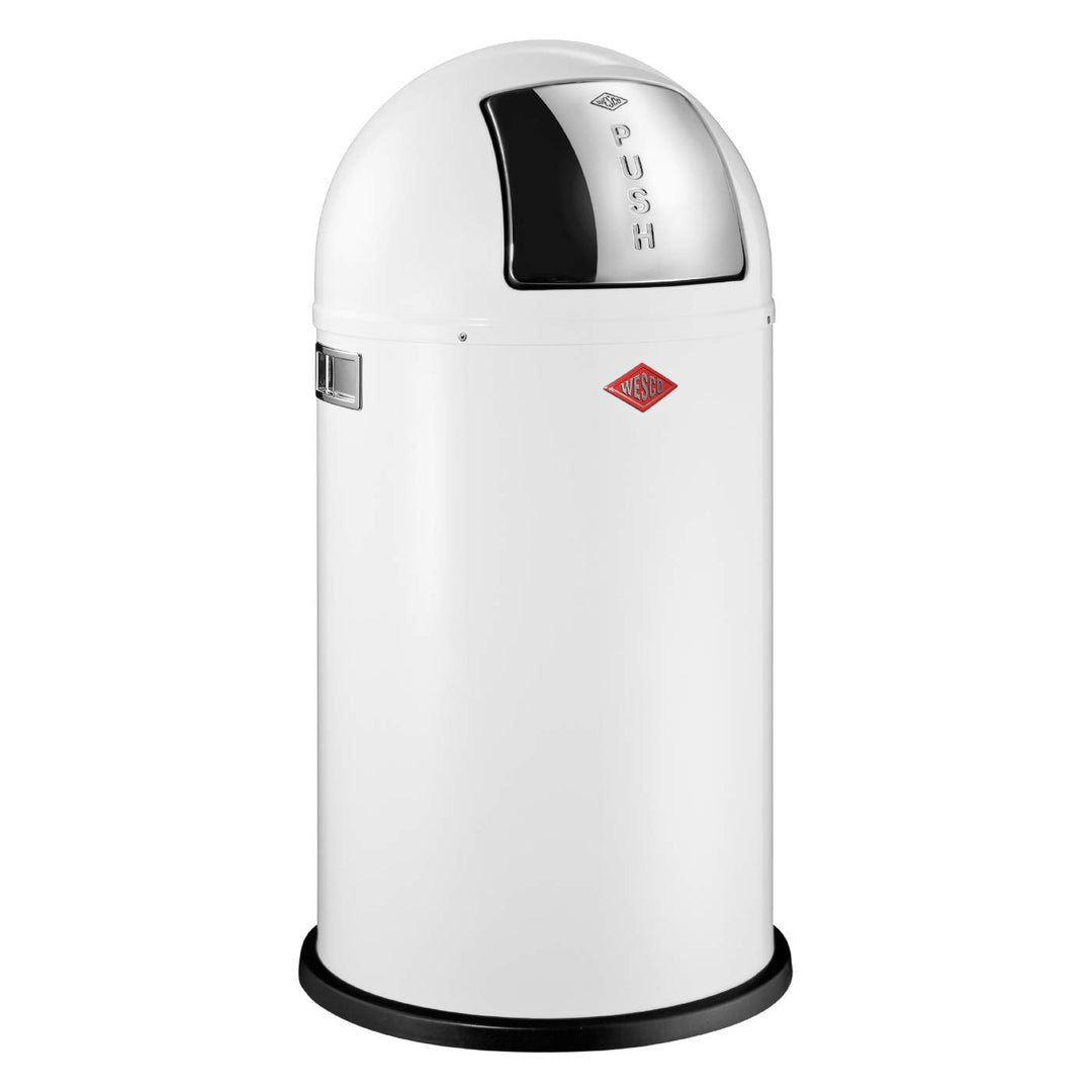WESCO 175 831 Pushboy Abfallsammler 50 Liter Mint 40 x 40 x 75.5cm (L/B/H), Edelstahl, Weiss Matt, 4