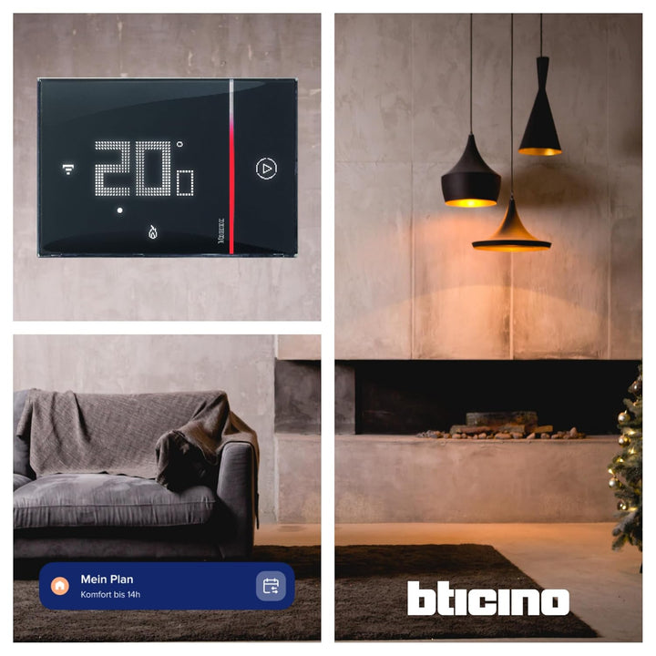 Bticino, Vernetztes Thermostat, WLAN-Schnittstelle, Booster-Funktion, programmierbare Temperatursteu