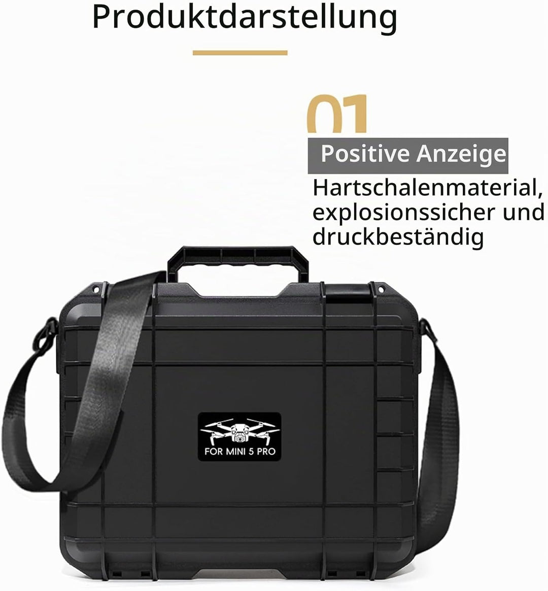 ZJRXM Mini 5 Pro Koffer, Hardshell Aufbewahrungs Tasche für DJI Mini 5 Pro Drone Zubehör, Hartschale