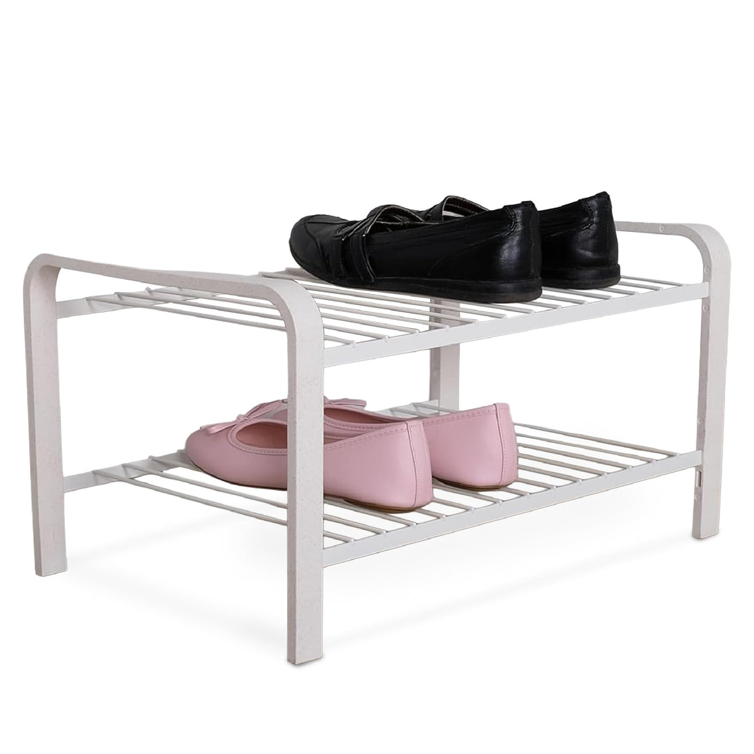 LM 390 Schuhregal aus Öko-Holz - pulverbeschichtetes Schuhregal platzsparend, 470 mm breite, ideal f
