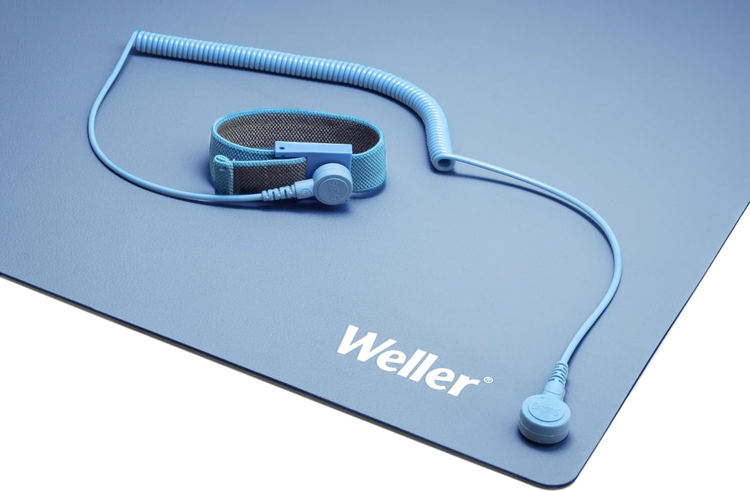 Weller T0051403699 Antistatische ESD Premium Tisch-Lötmatten Set, 900 x 600 mm, Blaue Lötmattensatz
