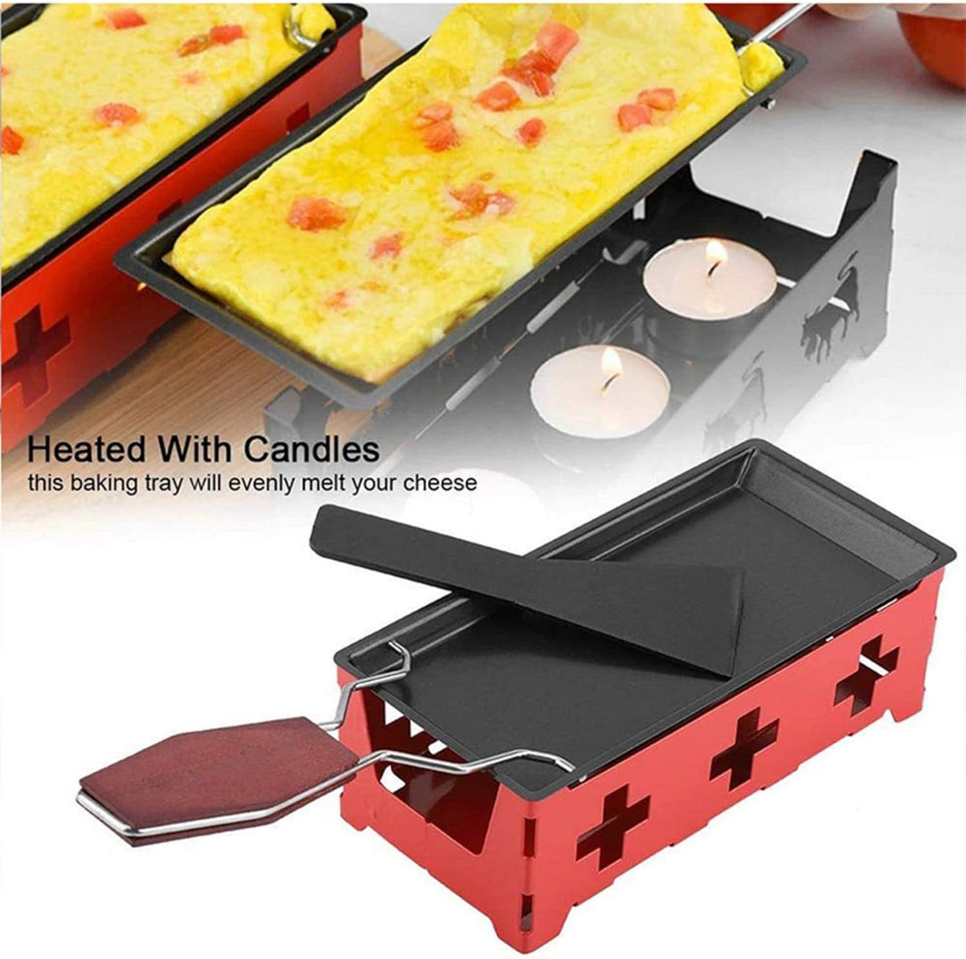 RoseFlower Mini-Raclette-Grill Einzelset für 1-2 Personen, Antihaft-Käse Raclette Rotaster Ofen Mit