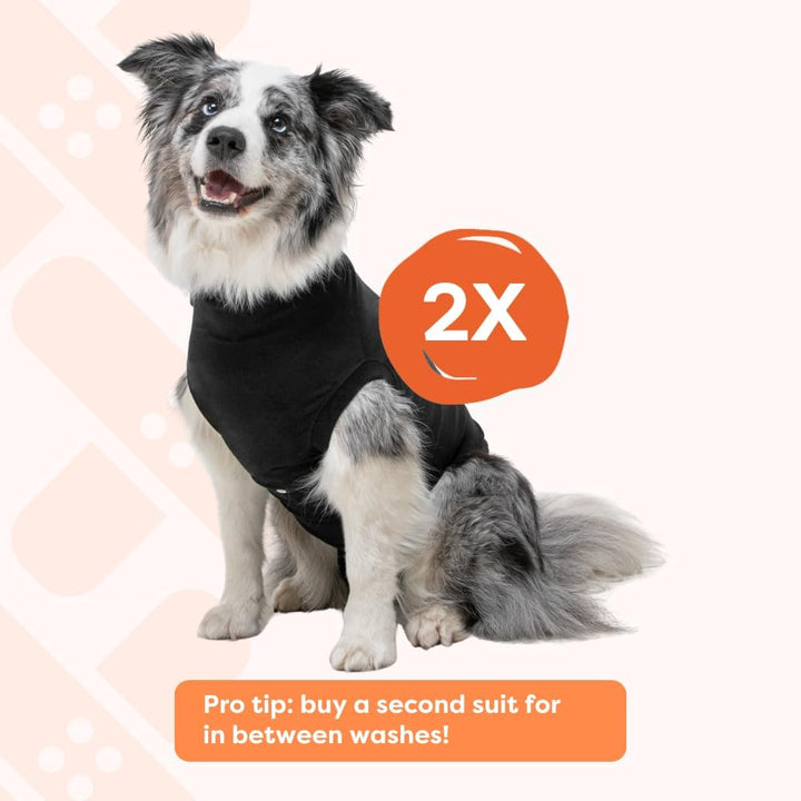 Suitical Recovery Suit Hund, XXL, Schwarz Schwarz XXL, Schwarz XXL