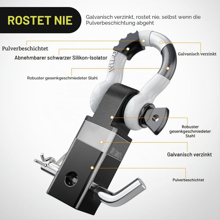Nilight Schäkelkupplungsempfänger, 5,1 cm, 20,411 kg, Bruchfestigkeit, 1,9 cm D-Ring-Schäkel mit Anh