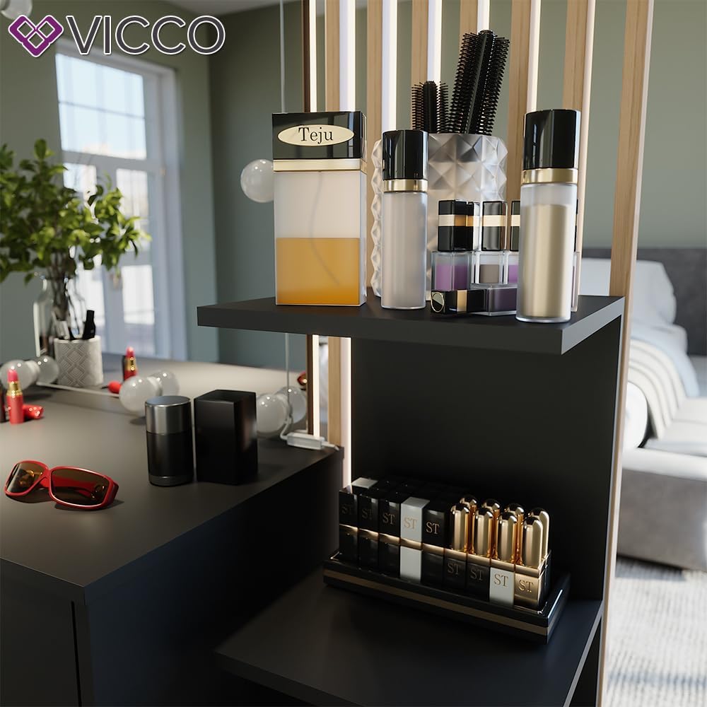 Vicco Wandregal Paolo, Schwarz, 30 x 95 cm Schwarz 95 cm, Einzel, Schwarz 95 cm, Einzel