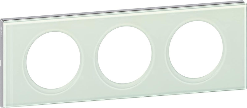 Legrand Céliane2 Rahmen für 3 Steckdosen, Transparent, LEG69313 Verre Kaolin, Verre Kaolin