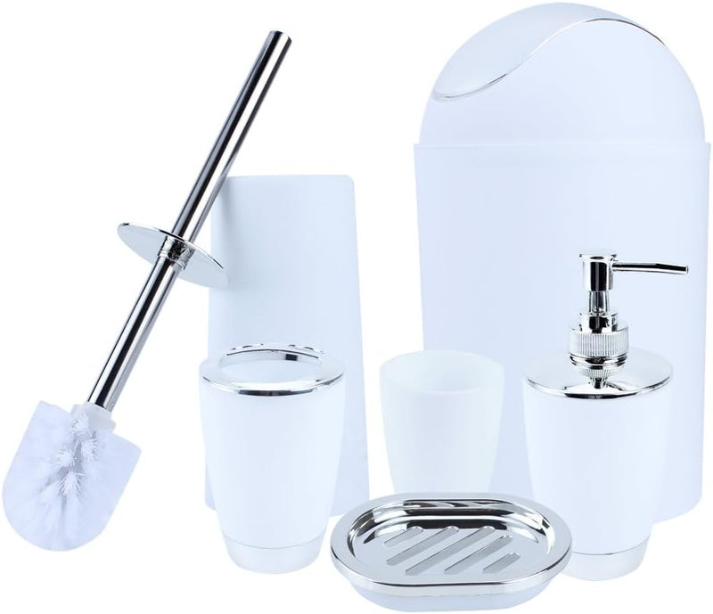 Ejoyous 6Pcs Badezimmer Set, Badezimmer Zubehör Set Lotionflaschen Zahnbürstenhalter Zahnbecher Seif