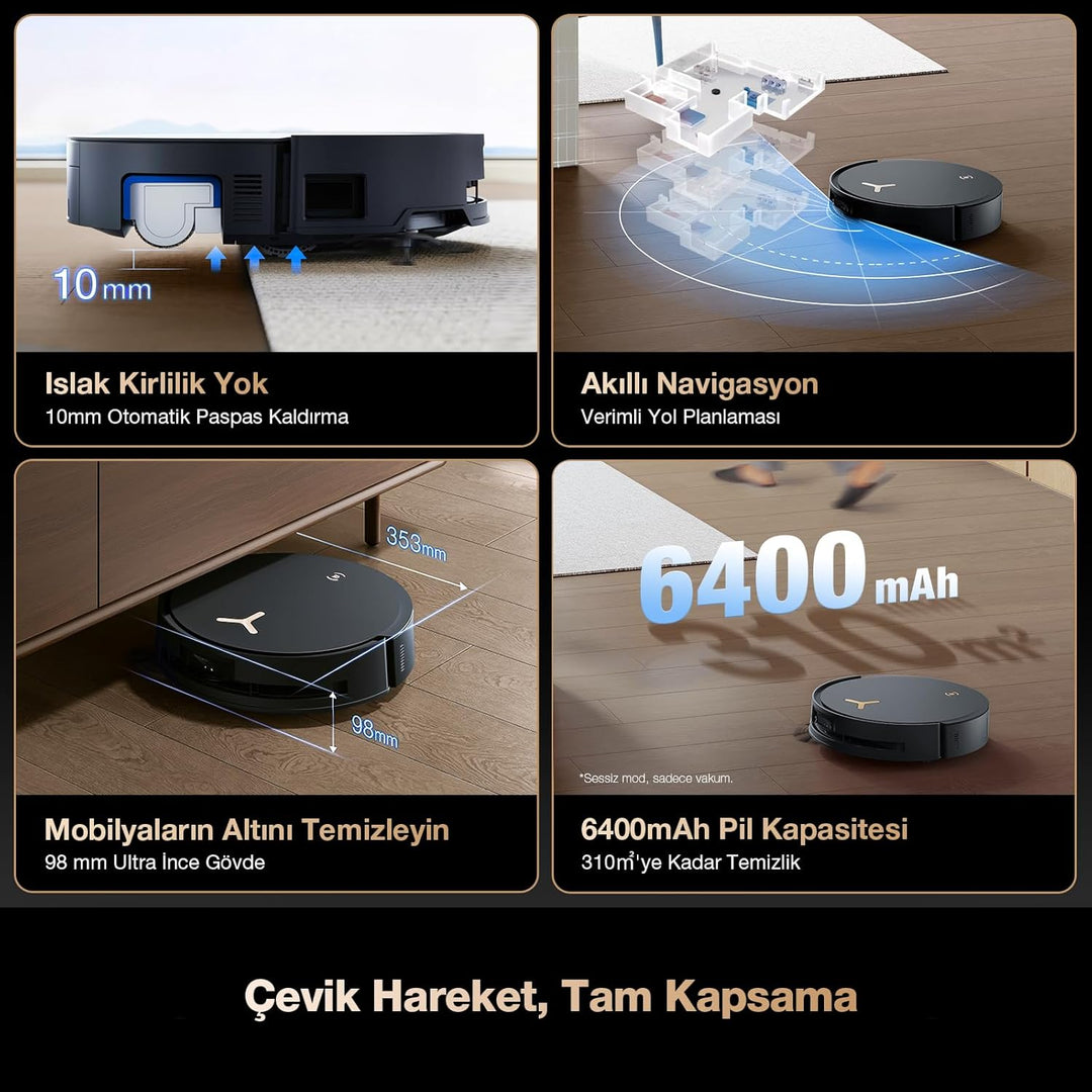 ECOVACS DEEBOT X8 PRO Omni Saugroboter mit Wischfunktion, OZMO Roller mit kontinuierliches Wischen &