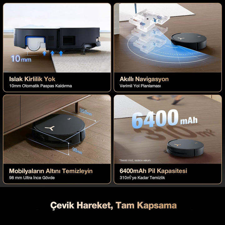 ECOVACS DEEBOT X8 PRO Omni Saugroboter mit Wischfunktion, OZMO Roller mit kontinuierliches Wischen &