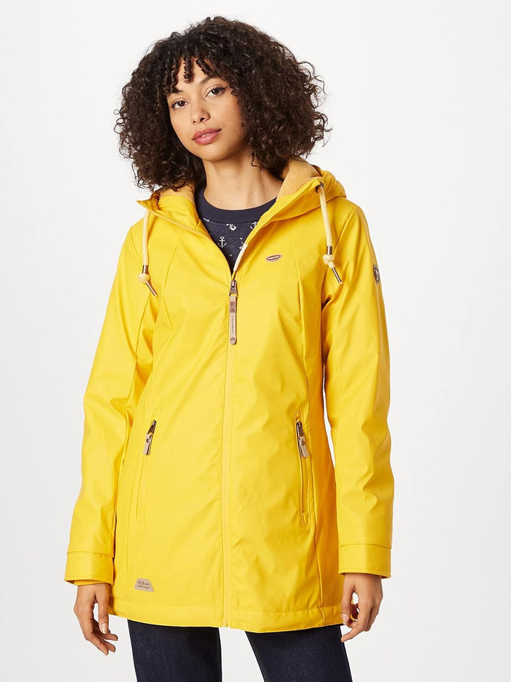 Ragwear Zuzka Rainy Damen Regenjacke Jacke Übergangsjacke XS Gelb, XS Gelb